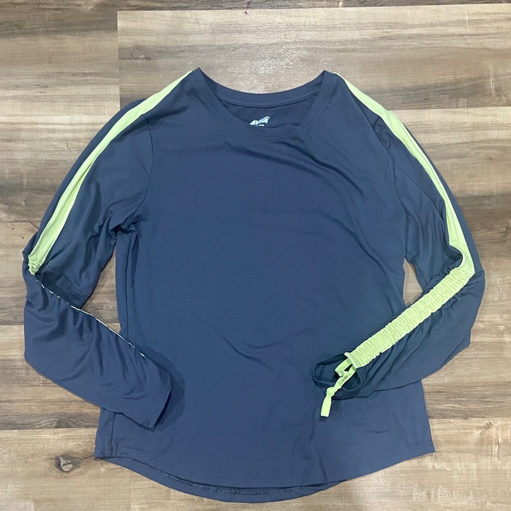 Avia Long Sleeve Top in Navy and Lime